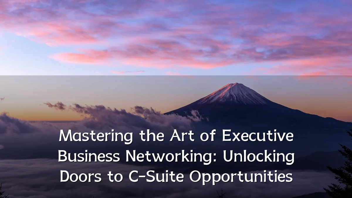 Mastering the Art of Executive Business Networking: Unlocking Doors to C-Suite Opportunities